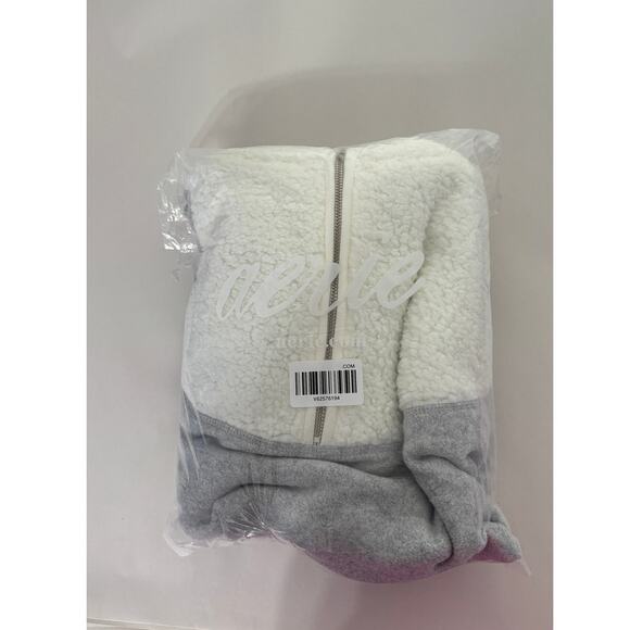 Aerie Hometown Holiday Quarter Zip Fleece Sweatshirt Womens Size Medium Grey New - Picture 10 of 10